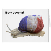 Caracol francés de la bandera tarjetas