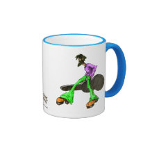 Carácter cómico del disco fresco enrrollado de la  tazas de café