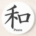 Carácter de kanji para la paz posavasos diseño