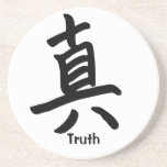 Carácter de kanji para la verdad posavaso para bebida