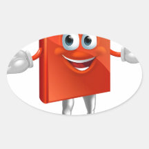 Carácter de la educación de la mascota del libro calcomania de óval personalizadas