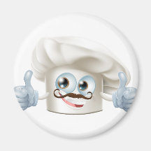 Carácter feliz del cocinero del dibujo animado imán de frigorifico