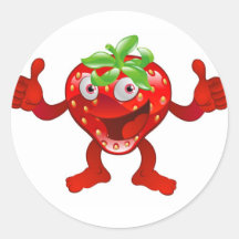 Carácter lindo feliz de la fruta de la fresa pegatinas  