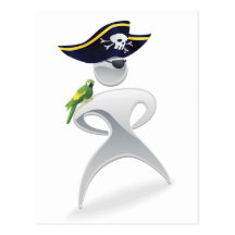 Carácter metálico del pirata tarjeta postal