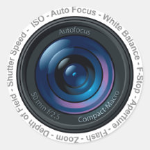 Característica de DSLR Etiquetas Redondas