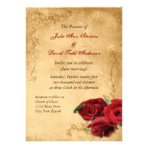 Caramelo Brown del vintage y boda color de rosa Invitación Personalizada