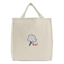 ¡caramelo de algodón, Yum! la bolsa de asas bordad