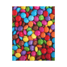 Caramelo de chocolate colorido lienzo envuelto para galerías