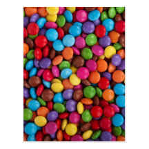 Caramelo de chocolate colorido postal