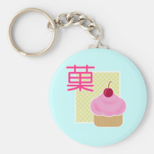 Caramelo de la cereza de la magdalena de Kawaii Llaveros Personalizados