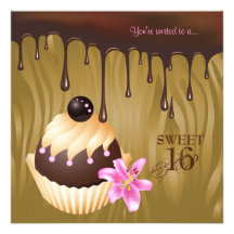 Caramelo de la magdalena del chocolate de la invit