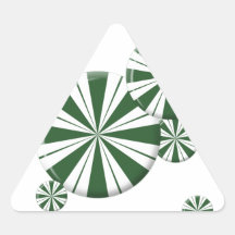 Caramelo de la raya de la menta verde pegatina de trianguladas
