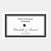 Caramelo doble de la recepción nupcial de la hoja  rectangular pegatinas