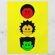 Caras cambiantes de la vertical del trío de la luz flyer a todo color