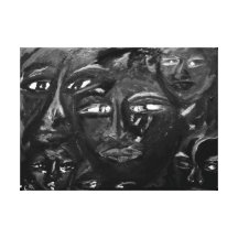 Caras - negro y blanco lona estirada galerías