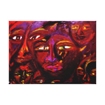 Caras - rojo impresion en lona