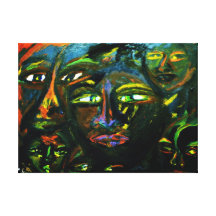 Caras - verde impresiones de lienzo