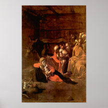 Caravaggio-Adoración de los pastores Poster