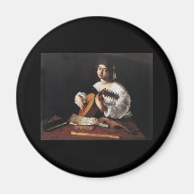 Caravaggio el jugador del laúd imán de frigorifico