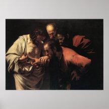 Caravaggio la incredulidad Santo Tomás Posters