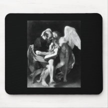 Caravaggio St Matthew y el ángel Alfombrillas De Ratones