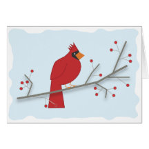 Cardenal del día de fiesta tarjeton