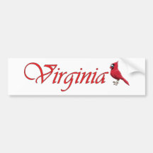 Cardenal del Virginian Etiqueta De Parachoque