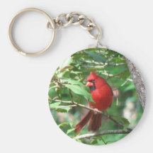 Cardenal en acebo llaveros