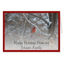 CARDENAL EN la NIEVE - collage Felicitacion