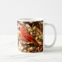 Cardenal en los flores de Apple Taza De Café
