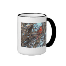 Cardenal entre ramas taza