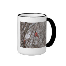 Cardenal, ramas y Barbwire Taza De Café