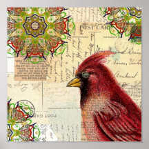Cardenal y postales poster