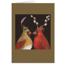 Cardenales de la primavera tarjetón