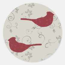 Cardenales y pegatinas florecientes de las vides