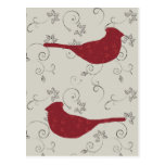 Cardenales y postal floreciente de las vides