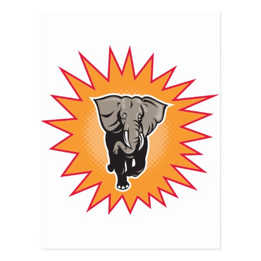carga del elefante africano postales