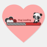 Cargamento del abrazo de la panda calcomanías de corazones