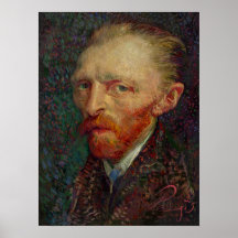 Caricatura do auto-retrato do pintor Van Gogh Poster
