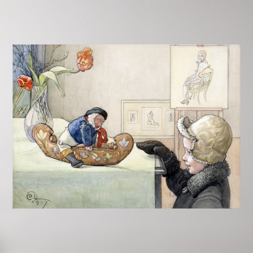 Carl Larsson el poster divertido 1917 de la person