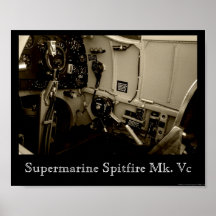 Carlinga del Spitfire de Supermarine Poster