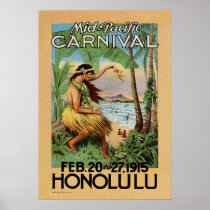 Carnaval Mediados de-Pacífico - Honolulu - 1915 Posters