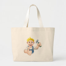 Carpintero del dibujo animado o individuo de la co bolsas