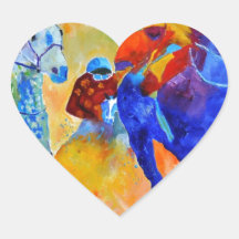Carrera de caballos colcomanias corazon personalizadas