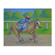 Carrera de caballos tarjetas postales