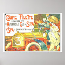 Carrera de coches del vintage, balneario 1907 poster