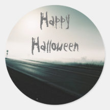 Carretera de niebla Halloween Pegatinas Redondas