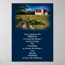 CARRIL DEL PAÍS DEL REZO DE LA SERENIDAD POSTER