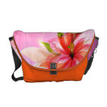 Carrito floral del lirio de la mandarina bolsas messenger