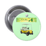 Carro de golf y botón del logotipo pins